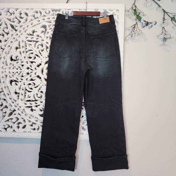 DEAR JOHN DENIM HOLLY SUPER HIGH RISE WIDE HEMMED JEANS | JET SET WASH SZ 30 - Picture 7 of 16